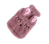 GLEAVI Detachable Cartoon Plush Rabbit Hot Water Bottle Light Brown Soft Cover and Prevents Burns Water Plug for Comfortable Use