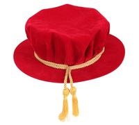 GLEAVI Doctoral Graduation Tam with Tassel, Adult Red Graduation Hat Prop for Ceremony, One Size Academic Cap for Phd and University Graduates