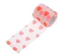 GLEAVI Dog Self-adherent Bandage Wrap for Dogs and Cats, Non-woven Elastic Pet Wrap Heart Print, Medium 5cm X 4.5m, Protective Paw and Leg Support for Outdoor Use and Wound Care