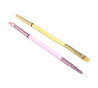 GLEAVI Double Ended Nail Art Brush Set Suitable for Salon and Home Manicure Use 4pcs for Spreading Builder Gel and Drawing Florals, Plastic and Nylon Material
