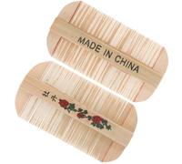 GLEAVI Double-sided Fine Tooth Bamboo Lice Comb 2pcs, Natural Scalp Comb for Dandruff and Nit Removal, Eco-friendly Grooming Tool for Children and Pets
