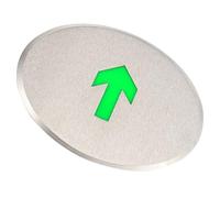 GLEAVI Emergency Floor Exit Sign Self-Luminous Stainless Steel 12Cm Straight Arrow Emergency Exit Lamp for Fire Safety and Evacuation