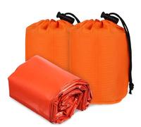 GLEAVI Emergency Survival Sleeping Bags Pe Material 2pcs Lightweight Compact in Bright Orange Outdoor Sleeping Bags for Trekking and Backpacking