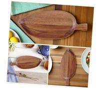 GLEAVI Ergonomic Leaf-shaped Wooden Serving Tray Large Shallow Acacia Snack Board for Charcuterie Cheese Dessert Food Display Platter Easy to Clean Reusable Kitchen Decor