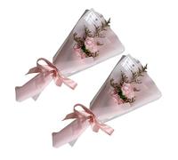 GLEAVI Eternal Rose Soap Flower Bouquet 2pcs Set Pink Scented Bath Body Soap for Valentine's Day Graduation Festival