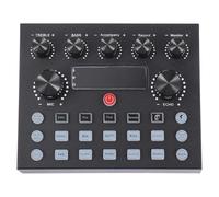 GLEAVI External Sound Card DJ Mixer LED Light Effects Metal Shell Live Streaming Audio Mixer for Mobile Phone and Computer Karaoke Sound Card for Broadcasting and Podcasting