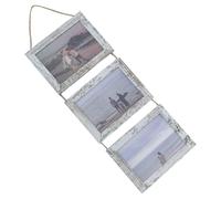 GLEAVI Farmhouse Wall Picture Frames 3 Piece Horizontal Collage with Strong Rope, Mdf and Acrylic Glass Material, Lightweight Design for Easy Placement of Photos, for Wall Decoration