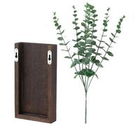 GLEAVI Faux Plant Hanging Basket Wooden Artificial Plant Decor Coffee
