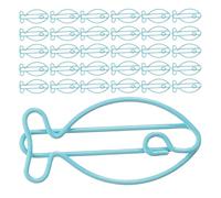 GLEAVI Fish Shaped Metal Paper Clips 60Pcs Blue, Multi-Function Anti-Deformation Clips for School Projects, Office Documents, and Home Filing Organisation
