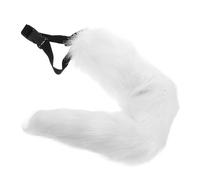 GLEAVI Fluffy White Faux Wolf and Fox Tail Cosplay Accessory for Halloween Celebration Animal-Inspired Costume Tail for Women for Anime and Role Play