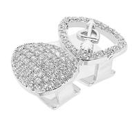 GLEAVI Gold Teeth Caps Heart Shaped Diamond Tooth Gem Covers for Halloween Hip Hop Stage Performances Decor Jewelry