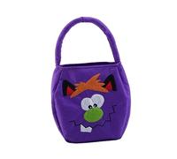 GLEAVI Halloween Plush Candy Bag Short Plush Cartoon Trick Treat Bag for Lightweight and Design for Storing Candies and Treats for Halloween Carnival