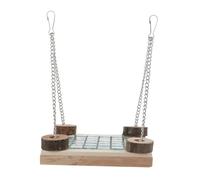GLEAVI Hamster Cooling Platform and Hanging Swing for Guinea Pig and Chinchillas Cage, Easy to Install Wooden Frame with Crystal Plate for Summer Comfort and Cage Play
