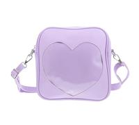 GLEAVI Heart Pattern Waterproof Pu Shoulder Bag Women’s Crossbody Tote Purse Small Cute Purple Handbag for Casual Travel and Daily Use