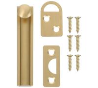GLEAVI Heavy Duty Concealed Copper Door Slide Bolt Lock 3-Inch Surface Latch 90° Right Angle for Room and Barn Doors 75Mm Length with 11Mm Travel Replacement for Home Use