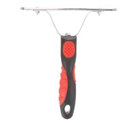 GLEAVI Horse Shedding Comb with Black and Red Rubber Handle, 175mm Grooming Rake for Mane and Fur Cleaning, Practical Horse Hair Removal Tool for Equine Groom Supplies