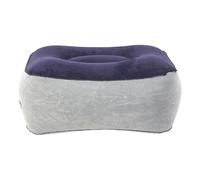 GLEAVI Inflatable Foot Rest Pillow Cushion with Velvet Surface, Portable Airplane Travel Essentials Footrest and Adults, Grey Blue Office and Home Relaxation Mat