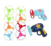 GLEAVI Interactive Cat Fetch Flying Disc Launcher Intelligence Boost Feature 12pcs with Portable Plastic Design and Stylish Appearance for Kitten and Cat for Outdoor Launch Training