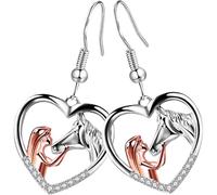 GLEAVI Kiss Horse Drop Earrings for 1 Pair Metal Animal Dangle Ear Accessory Cute Cartoon Earrings for Teen Women