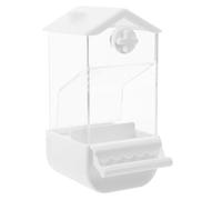 GLEAVI Large Automatic Parrot Feeder with Anti-Spill Design, White Plastic Bird Food Dispenser for Cockatiels and Small to Medium Parrots, Suitable for Cage Use and Daily Feeding