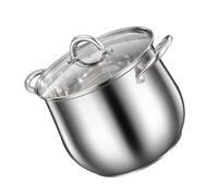 GLEAVI Large Capacity Stainless Steel Stock Pot with Double Handles Spill Resistant High Rim Cooking Pot for Soups Stews and Broths Multi Use Kitchen Cookware