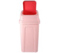 GLEAVI Large Capacity Swing Lid Garbage Can Thickened Plastic Trash Bin Waste Container Pink for Kitchen and Indoor Use with Easy Open Feature 34 X 25 X 17cm