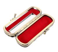 GLEAVI Lipstick Storage Box Small Black Metal Case with Mirror Buckle Closure Portable Makeup Organizer for Women’S Travel and Handbag