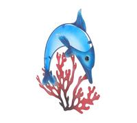 GLEAVI Metal Dolphin Wall Hanging Decor for Modern Farmhouse and European Style Homes Animal Shape Ornament with Fine Craftsmanship Indoor Living Backdrop Decoration