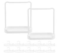 GLEAVI Mini Doll Clothes Hanger Rack Set Realistic and Stable Storage Solution with 10 Plastic Hangers and 2 Display Racks for 1/6 to 1/12 Scale Doll Outfits in Wardrobe