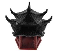 GLEAVI Mini Double-layer Pentagonal Pavilion 3.5cm Aquarium Japanese Pagoda Decor for Bonsai, Fish Tank Ornament and Asian Zen Garden Sculpture