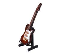 GLEAVI Mini Electric Guitar Model Coffee Decor with Box for Birthdays Parties Detailed Craftsmanship for Home Office Decoration