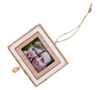GLEAVI Mini Vintage Wooden Photo Frame Ornament Square Small Picture Frame Craft for Home Wall Decoration for Valentine’s Day and Miniature House Display