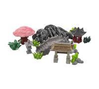 GLEAVI Miniature Chinese Style Zen Garden Accessories Rockery Pagoda and Bridge Figurines for Bonsai Mountain Landscape Artistic Detailed Micro Garden Decor for DIY Craft
