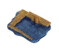 GLEAVI Miniature Psychological Sandbox Dock Model in Deep Lake Blue - Micro Landscape Ornament for Sand Tray Therapy, Fish Tank Landscaping Prop, Desktop Dock Accessory for Therapist Use