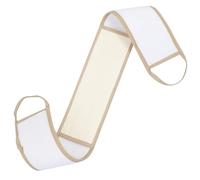 GLEAVI Natural Loofah Back Scrubber Double-Sided Bath Shower Strap for Men and Women, Large Exfoliating Back Washer White Towel and Coffee Edge, Body Scrubbing Loofah for Shower Bathing