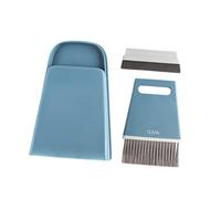 GLEAVI Navy Blue Mini Dustpan and Brush Set, Sturdy Desktop Broom for Wet and Dry Cleaning, Household Tabletop Sweeping Tool for Home and Office Use