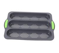 GLEAVI Non-Stick Silicone Three-Slots Bread Baking Pan Multi-Function Professional Oven Bread Mold for DIY Making and Hot Dogs