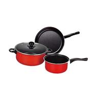 GLEAVI Nonstick Frying Pan Soup Pot Milk Pan Set with Cast Iron and Material 3pcs Space-Saving Design Easy to Use Cooking Utensils Set for Daily Home Use
