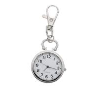 GLEAVI Old Pocket Watch Large Dial Quartz Key Buckle Silver | Zinc Alloy Build, Easy Viewing Screen, Portable Carry, for Elderly and Nursing Students