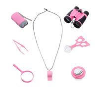 GLEAVI Outdoor Explorer Bug Catching Kit for Pink Adventure with Magnifying Glass Binoculars Whistle Flashlight Tweezers and Compass Educational Stem for Nature Observation and Outdoor
