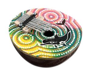 GLEAVI Painted Coconut Shell Thumb Piano 7-Note Kalimba Finger Piano Musical Instrument Ornament for Beginners and Home Decoration, Random Color and Pattern, Suitable for Adults and