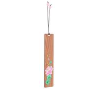 GLEAVI Painted Lotus Wooden Bookmark, Creative Watercolour Book Label, Unique Practical Page-Marker for Reading and Office Use