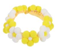 GLEAVI PET Collar Cat Knitted Collar Dog Neck Tie, Adjustable 15-20cm, Woolen Yarn Plush Ball, Yellow, for Dogs and Cats, Street and Daily Life