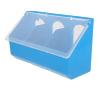 GLEAVI Pigeon Feed Box with Lid Hanging Multi-Functional Bird Feeder for Parrots Small Birds and Pigeons Sturdy Plastic 9.8X5.5X3.5 Inch Wear-Resistant Feeder