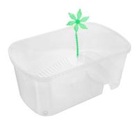 GLEAVI Plastic Turtle Aquarium Tank with Basking Platform Small White Turtle Raising Box and Tortoises Multi-function Reptile Breeding Container Suitable for Indoor Use