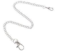 GLEAVI Pocket Watch Metal Chain Sleek Silver Metal Chain Circular Spring Buckle Decorative for Jeans for DIY Pocket Watch Supply