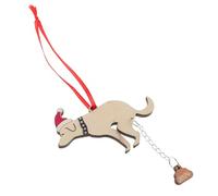 GLEAVI Pooping Dog Christmas Ornaments Funny Wooden Decorations for Christmas Tree Adorable Pet Decor for Celebrating Holidays Unique Dog Lovers