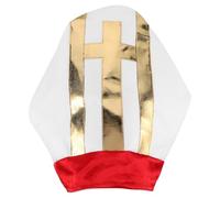 GLEAVI Pope Costume Hat for Halloween and Church Plays, Red Cardinal and Clerical Liturgical Miter Headpiece, Religious Clergy Accessory for Costume Dress Up