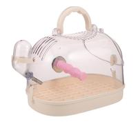 GLEAVI Portable Parrot Cage with Standing Perch, Carrier for Small Birds, Cream White Handheld Birdcage for Parakeet and Budgie Transport