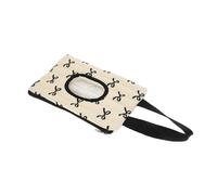 GLEAVI Portable Wipe Container with Charming Ribbon Bow Moisture Locking Cloth Material Hands Hanging Dispenser for Stroller and Diaper Bag Compact Reusable Wipe Case for Travel and